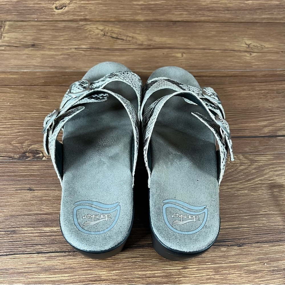 Dansko Sophie Snakeskin Leather Sandals Clogs Women’s Size 8 (38) Shoes - Picture 5 of 10